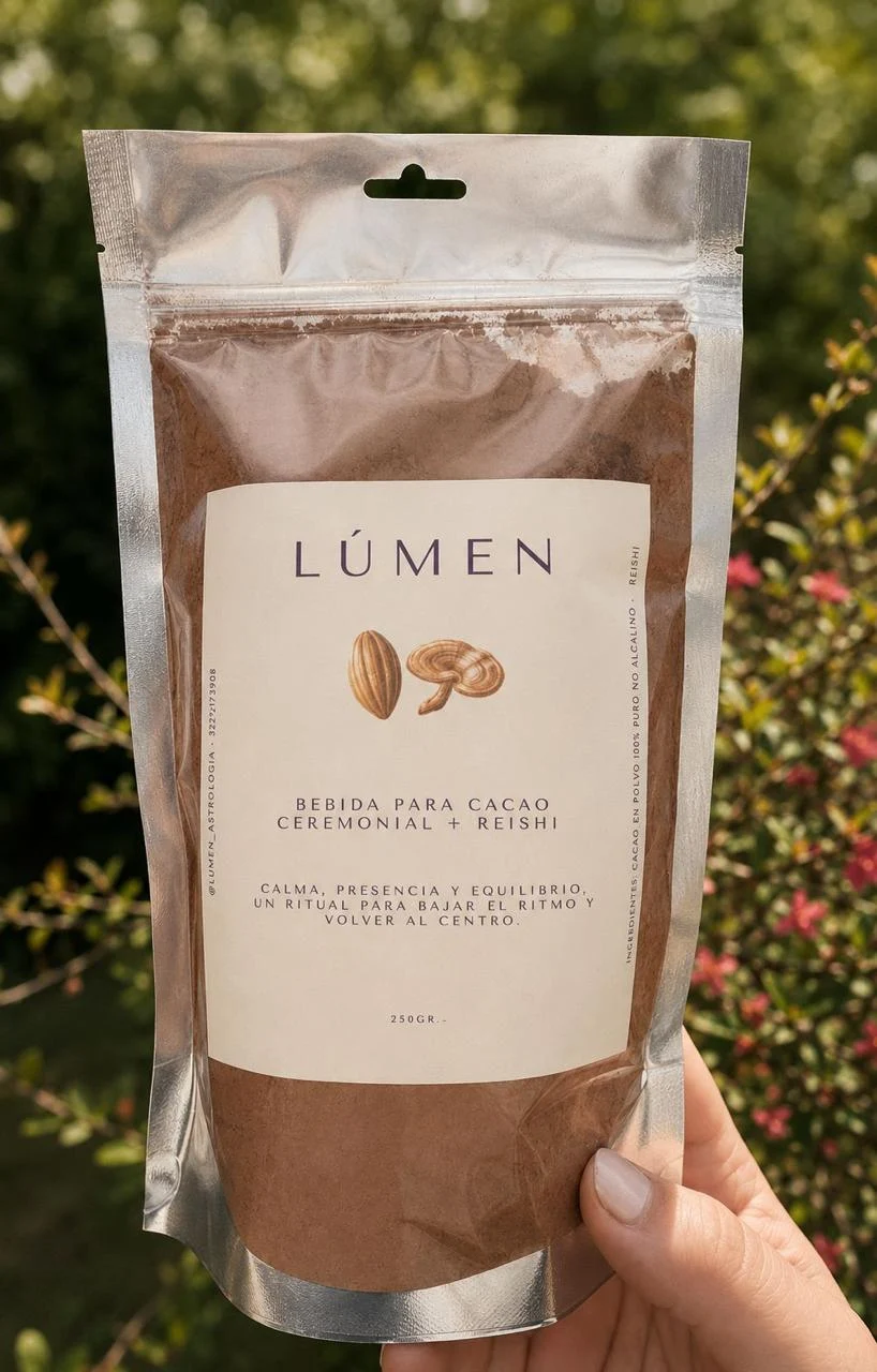 Cacao + Reishi de Lúmen, presentación de 250 g